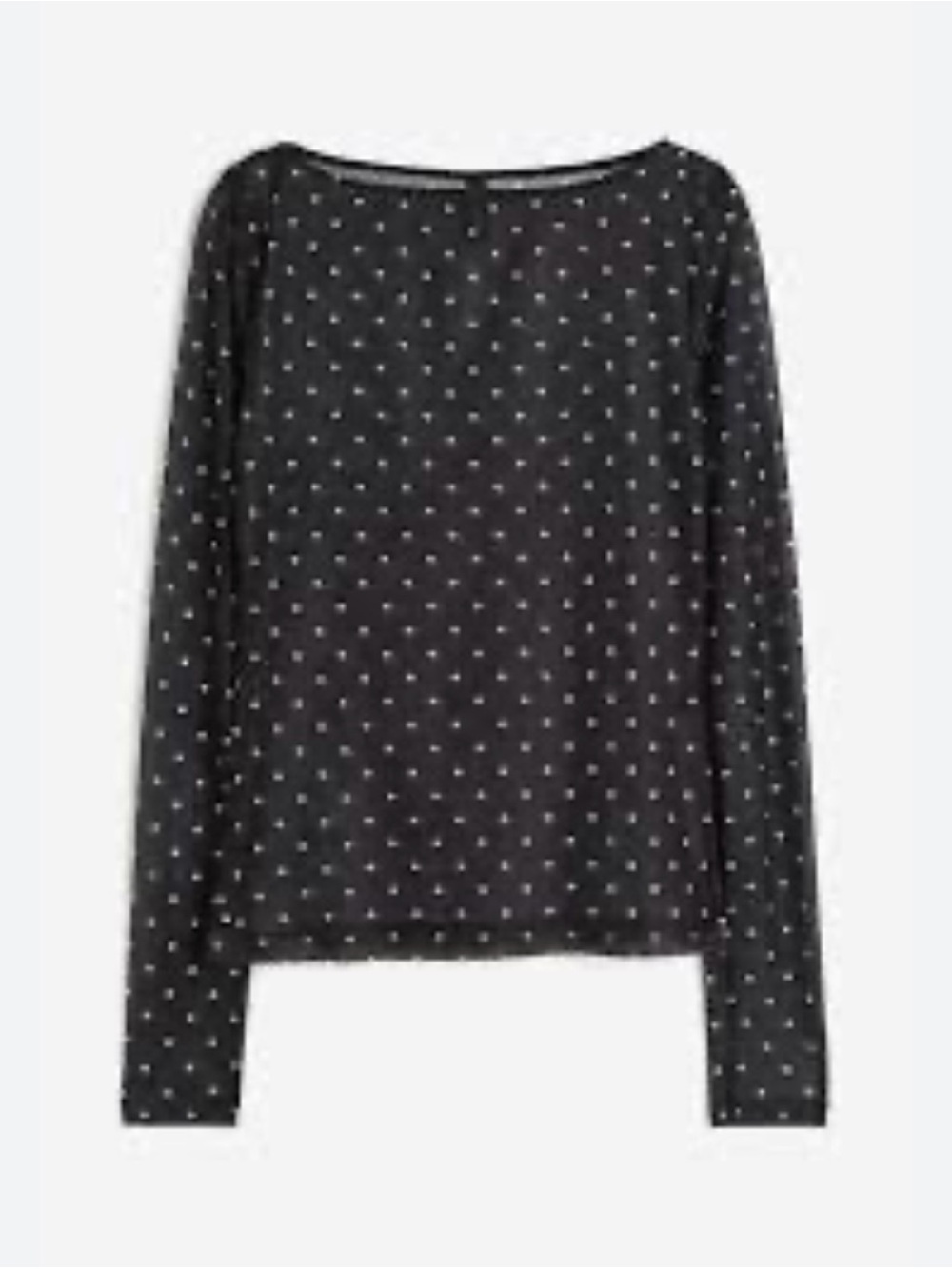 Divided Black Sheer Polka Dot Top